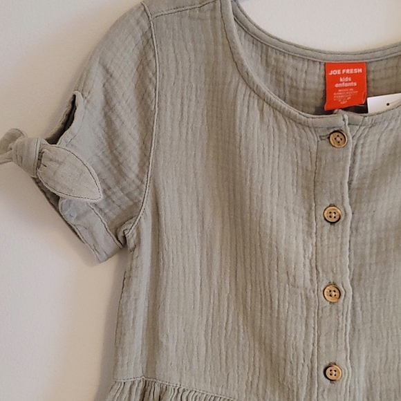 Crinkled cotton dress for girls - Picture 2 of 5